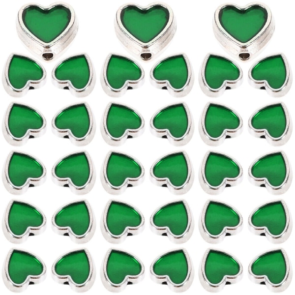 100 st Hjärta lösa pärlor Älskar smycken gör grönt material