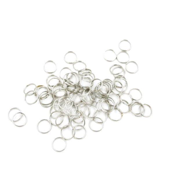100 st delade ringar 10 mm ytterdiameter Nyckelringar i rostfritt stål för
