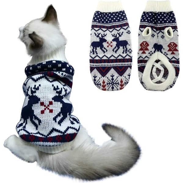 Jul Hundtröja Xmas Hund Katt Vinterkläder Xmas Kattunge Turtleneck Pullover Stickat