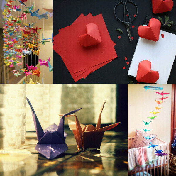 50 ark fyrkantiga origami önskepapper dubbelsidiga ark Crane Craft DIY Arts