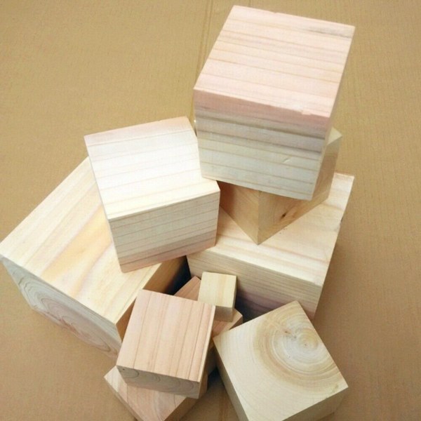 10 st Små träkuber Stapelbara block gör det själv tredimensionell<wbr/>nal