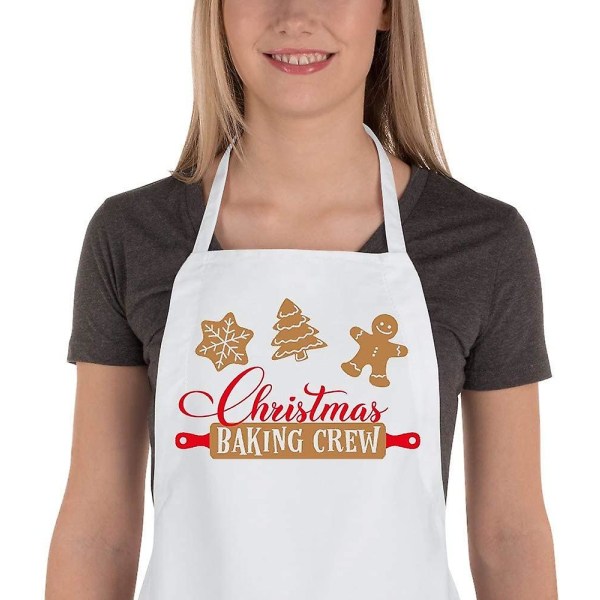 Roligt julbakningsförkläde för kvinnor män justerbart kökskockmatlagningsförkläden