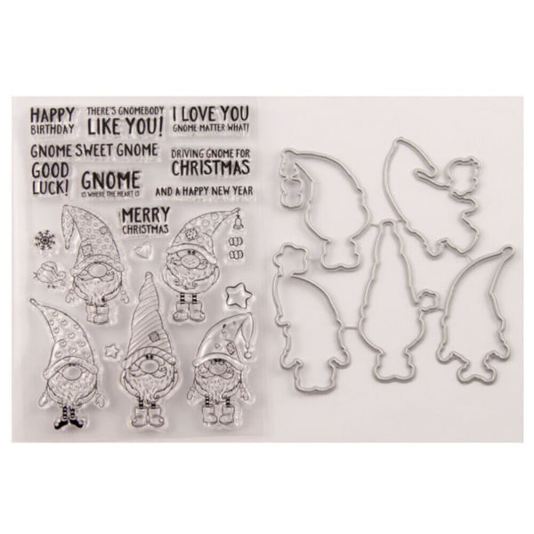2 st Tpr Christmas Die Set DIY Scrapbook Stamps Gnome Clear