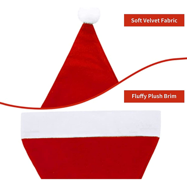 Tomtehatt För Vuxna. Unisex Velvet Comfort Xmas Hat Extra tjock plysch för jul nyår festlig semester