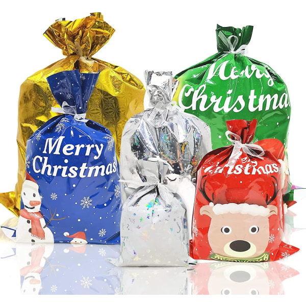 30 st Stora plastfolie Julklappspåsar för presenter Gåvor Diverse storlekar Stor Medium Liten Julklapp