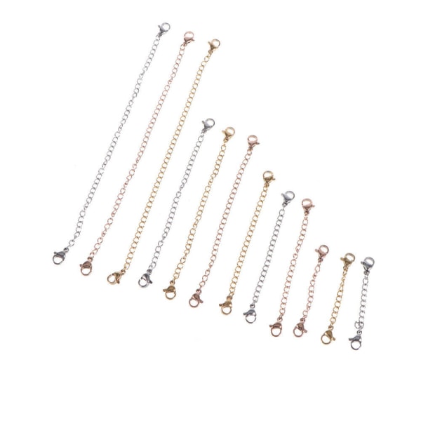 12 st förlängningskedja för kvinnor smycken halsband små hummer lås