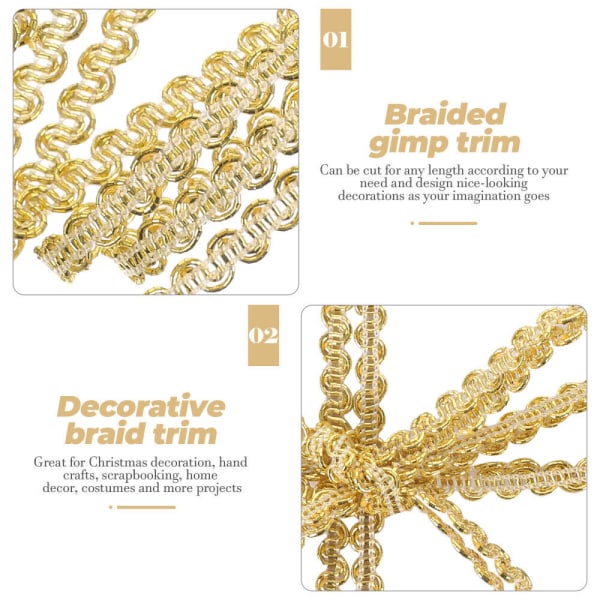 Bride Gift Ribbons Presents Metallic Braid Spets Trim Gimp Braided