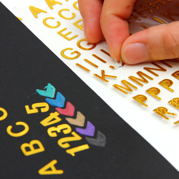 6 ark Barnklistermärken Kort som gör att glitterbokstäver dekorerar barnet