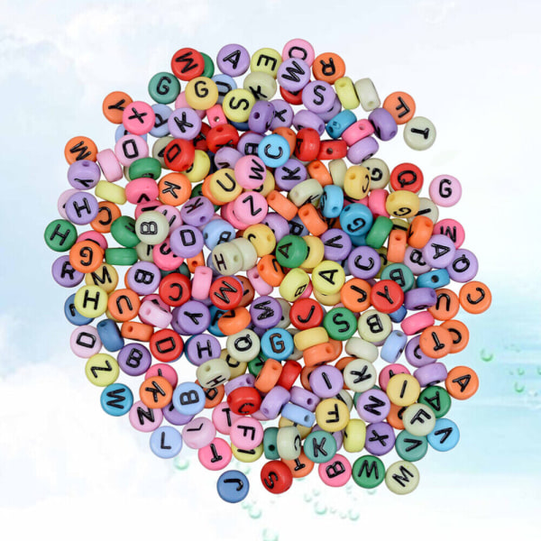 1200 st runda akrylbokstavspärlor Färgglada alfabetpärlor Graverade hjärtpärlor