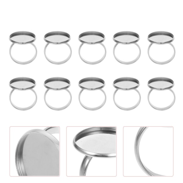 30 st Blank Base DIY Bezel Bricka Manschett Finger Ringar Fålla