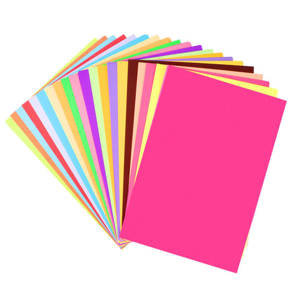 Rainbow Cardstock Vita klistermärken Präglat färgat kopieringspapper Barn Barn