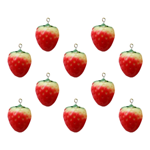 10 st smycken hantverk gör hänge halsband simulering jordgubbe