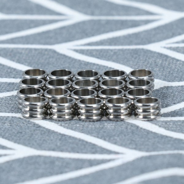 20st rostfritt stål Rondelle Spacer Bead Pläterade pärlor fynd för smycken