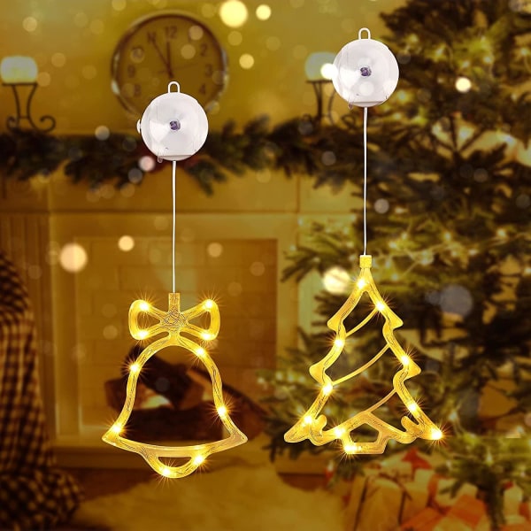 Lyhope julfönsterbelysning, hängande julbelysning, batterijulbelysning med timer