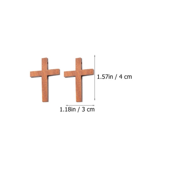 20 ST Cross Wood Craft Religiös handficka som håller kors