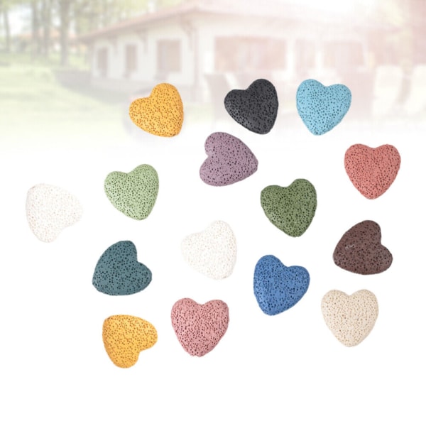 15 st Färgglada Rock Stone Beads Armband Heart Charms Pendant Utsökt