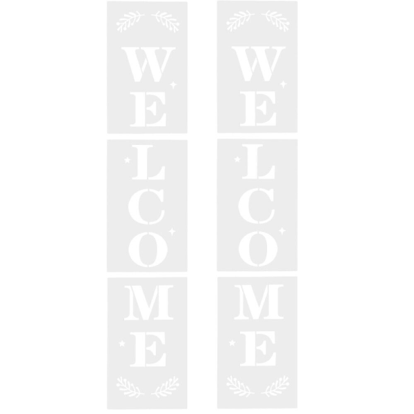 6 st Hollow Out Mall The Pet Welcome Sign Stencil Ytterdörr