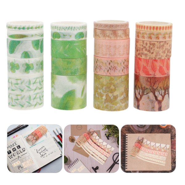 20 rullar japanska pappersklistermärken Washi-tejp dekorativ maskering