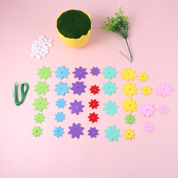 Flower Button Crafts Kit Kids Bukett Handmade Suite Bag Child