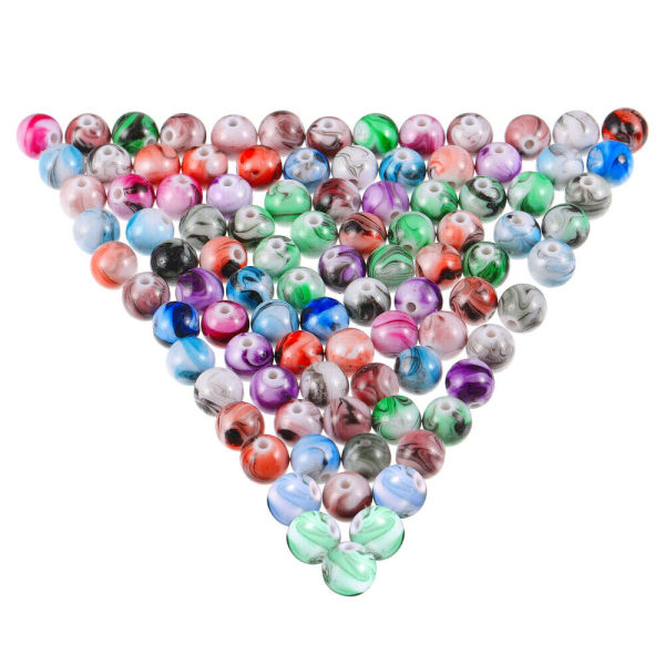 Pearl Beads Akryl runda lösa smycken gör Kit Spacer Child