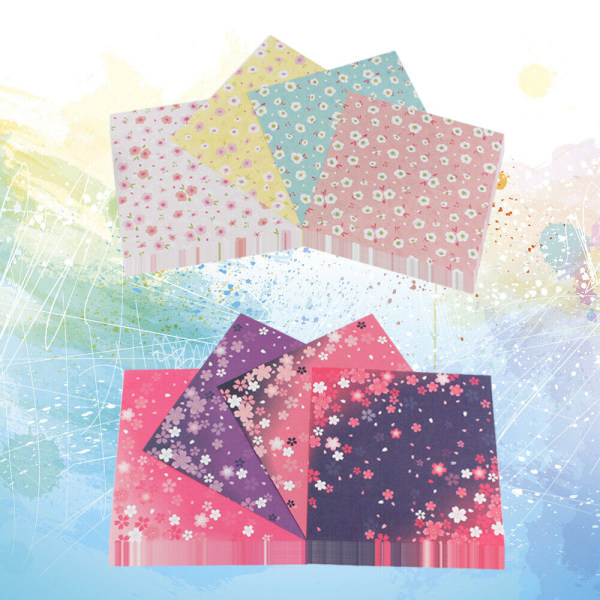 120 st dubbelsidiga origamipapper körsbärsblommande kort
