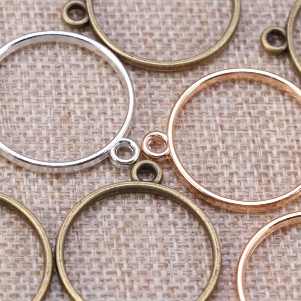 30 st metall hängsmycke bezel armband blanks cirkel stencil smycken falsning