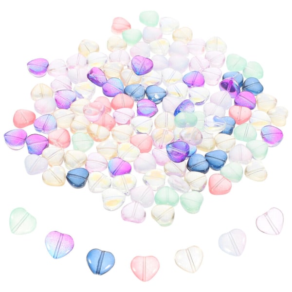 120 st Smycken Spacer Beads Hjärtformade DIY-pärlor Lösa Spacer Beads