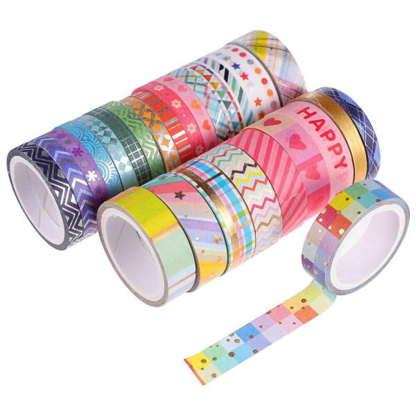 27 rullar Rainbow tunna remsor Tejp Papper Barn Kawaii Washi DIY Self