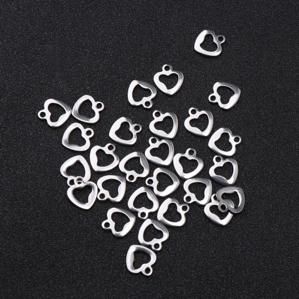 50 st Diamond Heart Halsband DIY hänge Berlocker Små örhängen Vinglas