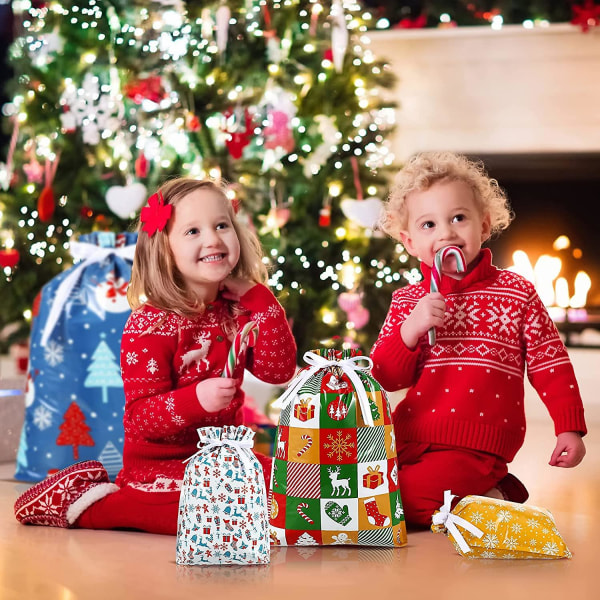 Jul Dragsko Presentpåsar- 33st Julklappspåsar Sortiment för alla sorters julklappar