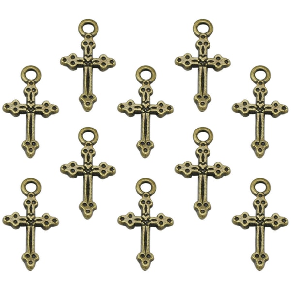 10 st Religiösa kors berlock smycken berlocker