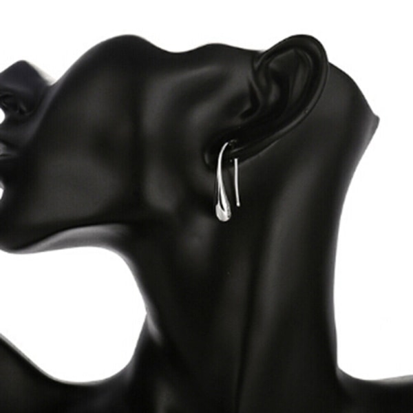 Pierced Drop örhängen Silver Ear Metal Geometriska örhängen