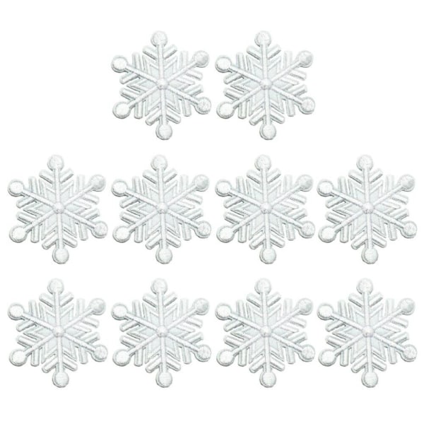10 st DIY Snow Cloth Stickers Självhäftande Tyg Applikationer Jul