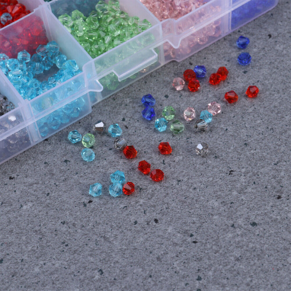 2000 st DIY smycken göra facetterade kristallglaspärlor boxas