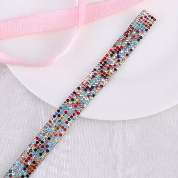 2mm DIY Rhinestone Strip Fashion Lim Adhesive Mesh Diamond Dekorativ Diamantbälte