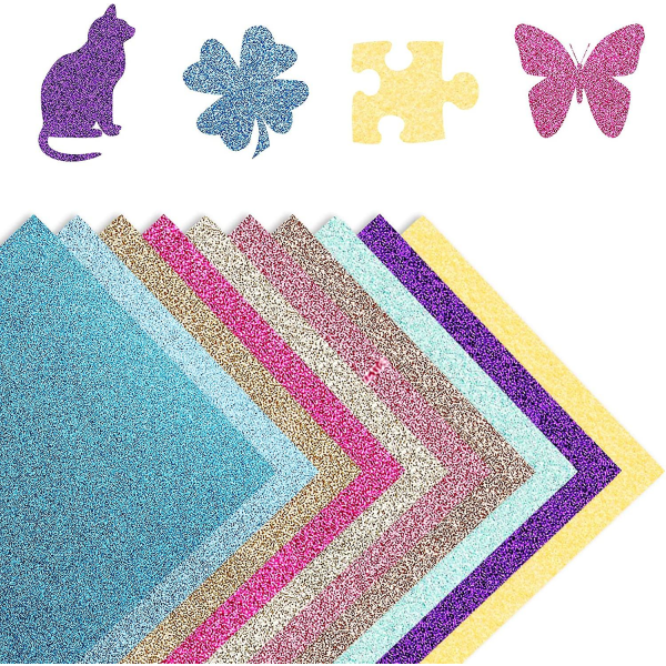 20 ark 10 färger tjockt glitterkort gör papper gnistrande hantverk Cardstock papper 100lb för Cricut Paper Crafting.kort