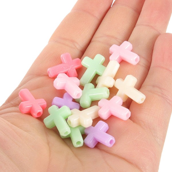 200 st Spacer Loose Beads Cross Charms Herr Halsband Armband Miss