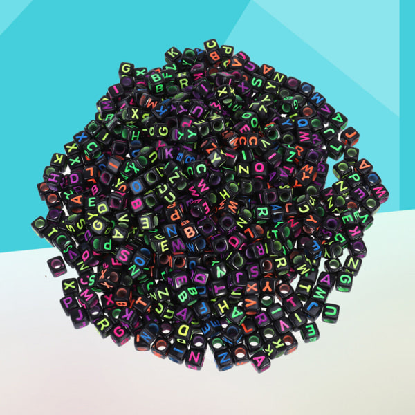 1000 st Cube Beads DIY Crafts Bokstav Alfabet Number Pärlstav