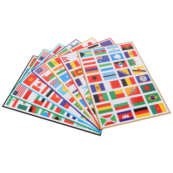 7 ark dekaler PVC-klistermärkebok landflagga klistermärken Barn reseaffisch