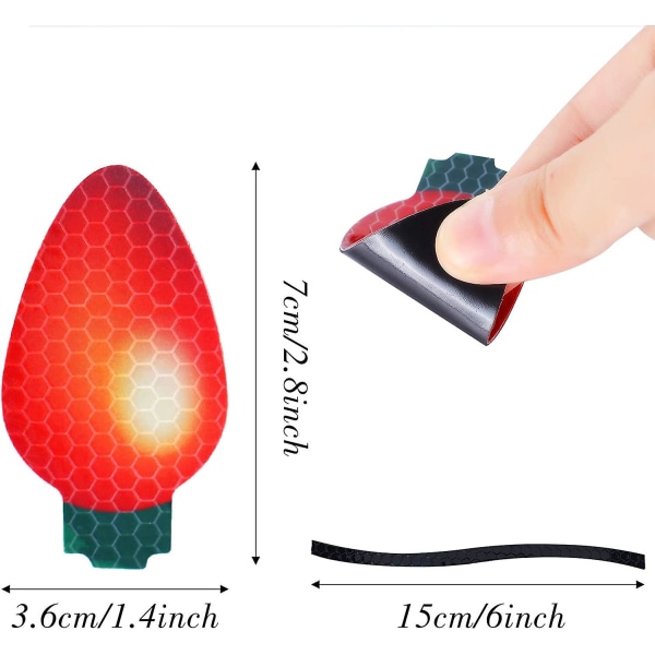 40 stycken Julbilmagneter Ljusdekaler Reflekterande glödlampa Ljusmagneter Julbil