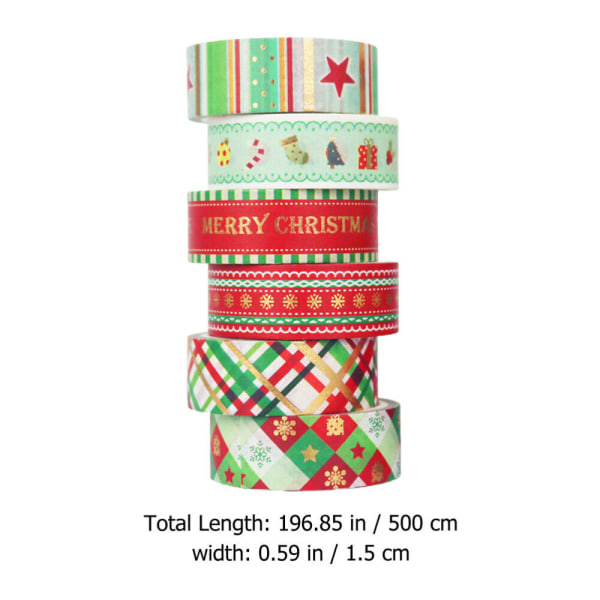 12 rullar jul DIY tejp självhäftande Washi maskeringstejp för scrapbooking deodorant bil