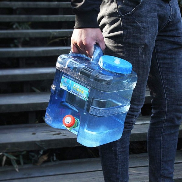 Vattenbehållare med kran, bärbar plastcampingvattenbehållare hink, lätt att rengöra BPA-fri dricksvattenbärare, 15L