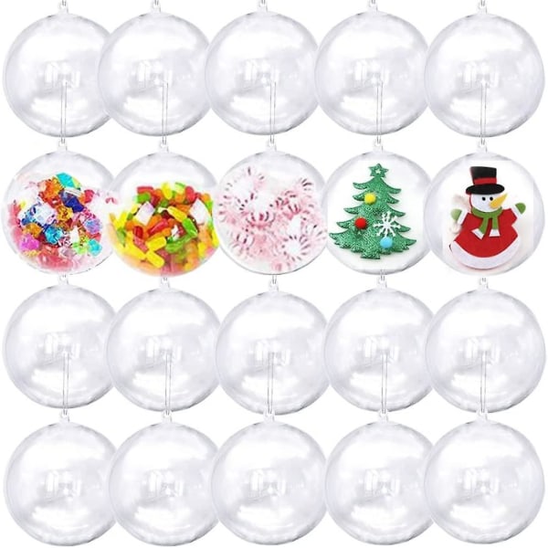 40st 40mm julklara grannlåt Transparent Ball Plast Fyllbar Kula