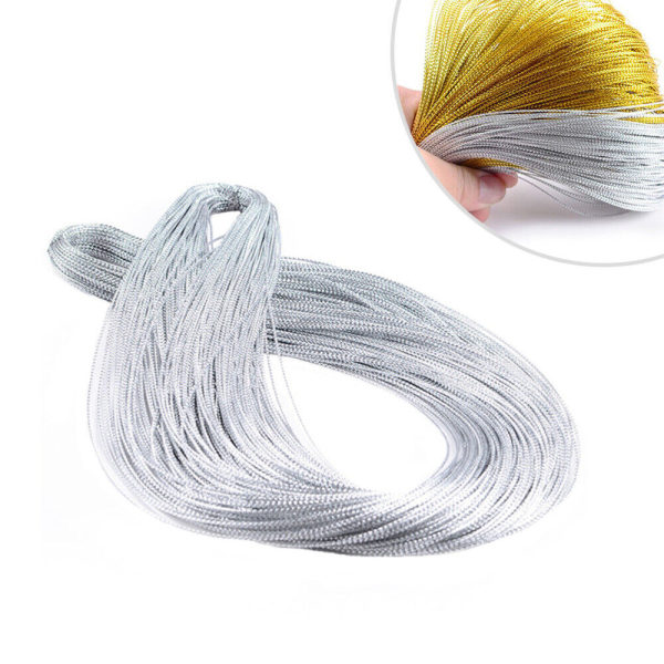 1 mm 100 Yard Tag String Flätad Nylon Present Tag Rep Smycketråd (Silver)