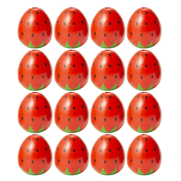 50 st Hallonpärlor Färgade Trä Julpackning Frukt Barn