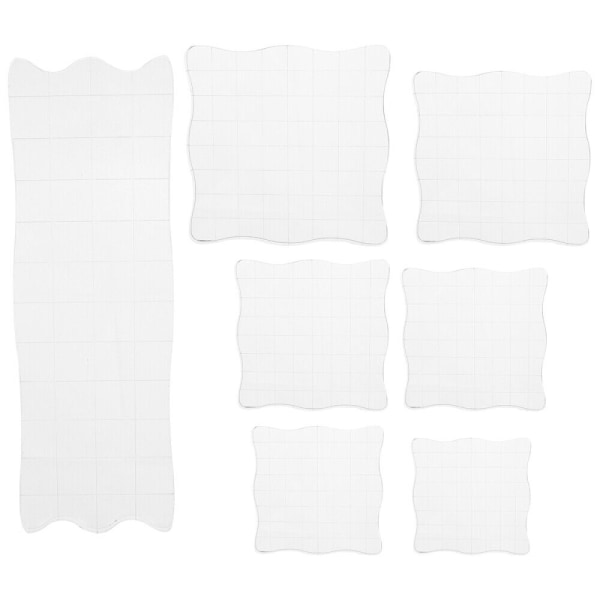 7 st Akryl Stämpel Handtag Transparent Grid Self Made Lines Blocks