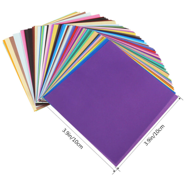 50 ark färgglatt papper Färgat printed vikbar Quadrat-vikning