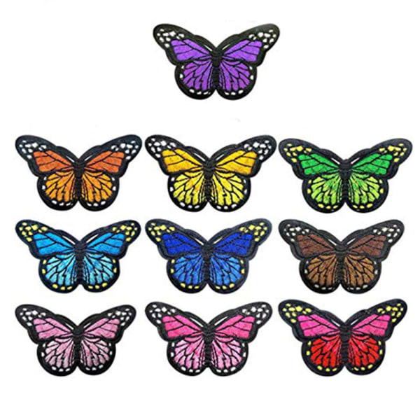 40 st Butterfly Broderad Patch Cloth Present Stickers Jeans Kläder Patches