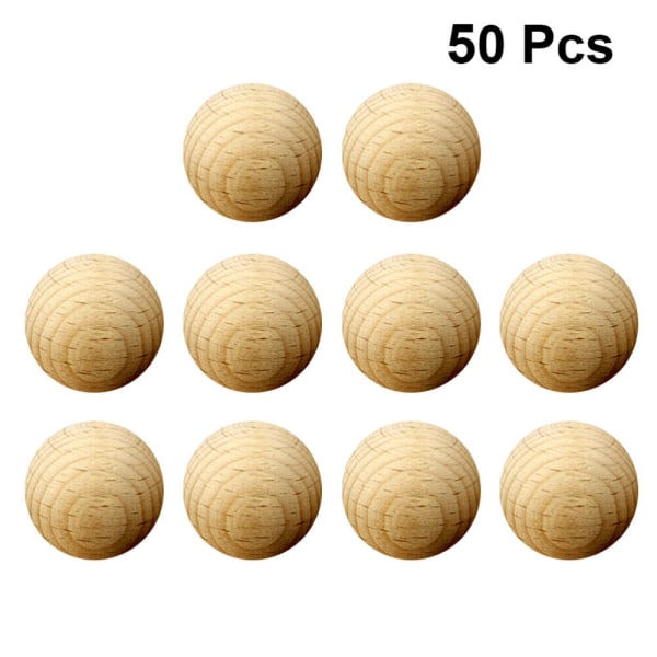 50 ST DIY Wood Bead Balls Naturliga runda pärlor Smycken Smycken