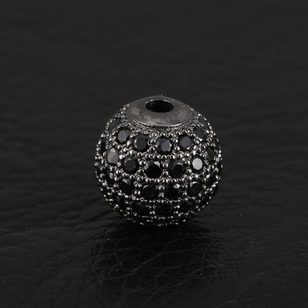 10 ST Diamante Tillbehör Metallpärlor Spacer Rhinestones Black Charm
